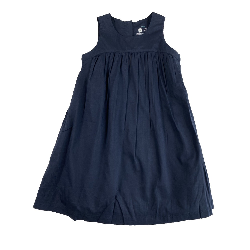 Primary Dress Little Girl Sz 6-7 Y Navy Blue Sleeveless Summer Spring